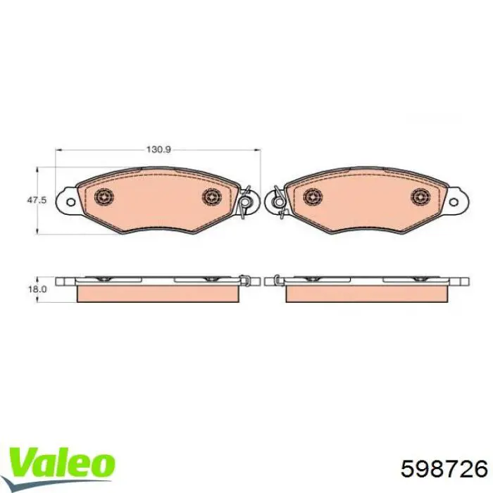 598726 VALEO pastillas de freno delanteras