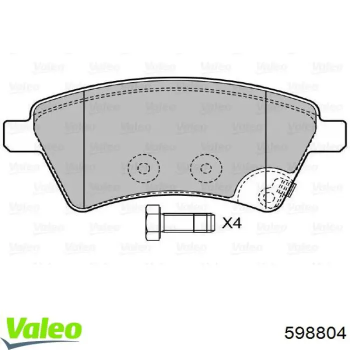 598804 VALEO pastillas de freno delanteras