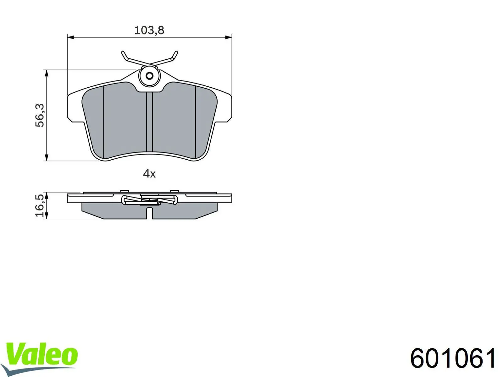 Pastillas traseras VALEO 601061