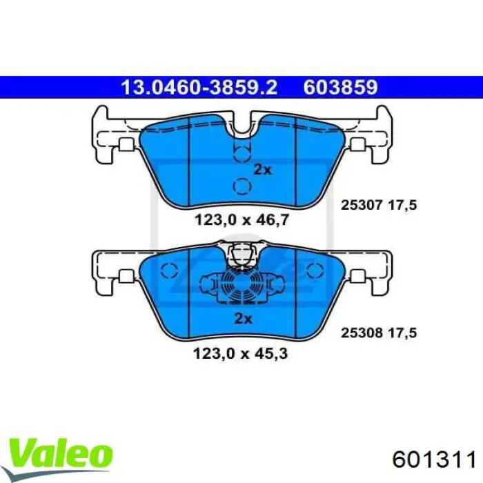 601311 VALEO pastillas de freno traseras