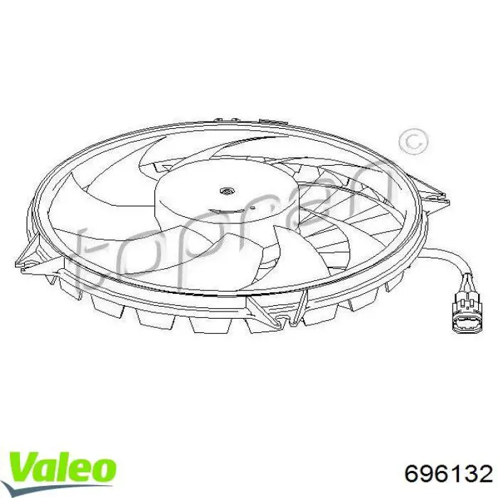 696132 VALEO ventilador (rodete +motor refrigeración del motor con electromotor completo)