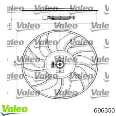 696350 VALEO ventilador (rodete +motor refrigeración del motor con electromotor, izquierdo)