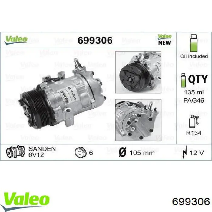 699306 VALEO compresor de aire acondicionado