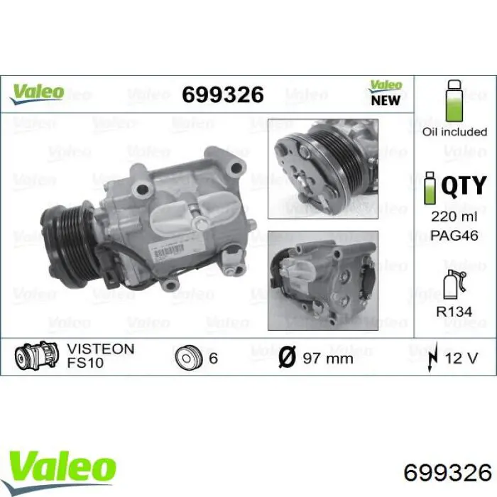 699326 VALEO compresor de aire acondicionado