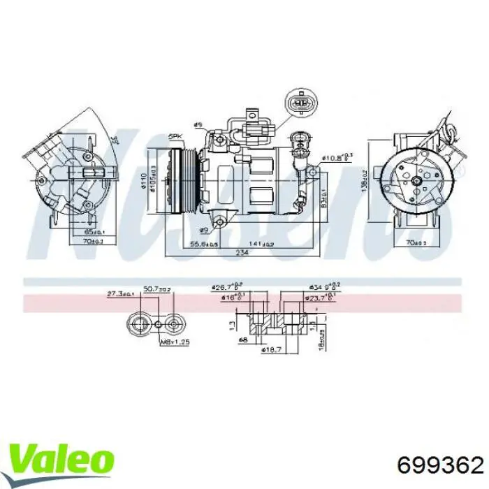 Compresor ac VALEO 699362 precio, desde 298,44 EUR