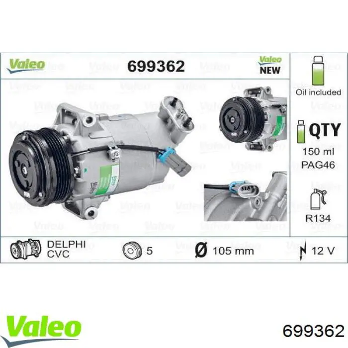 Compresor de ac VALEO 699362