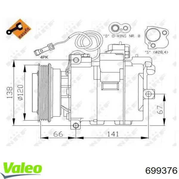 Compresor ac VALEO 699376 precio, desde 244,04 EUR