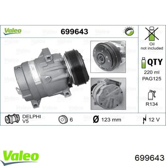 699643 VALEO compresor de aire acondicionado