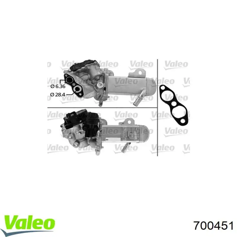 Enfriador de recirculación de gases de escape EGR VALEO 700451 precio, desde 371,68 EUR