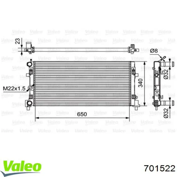 701522 VALEO radiador