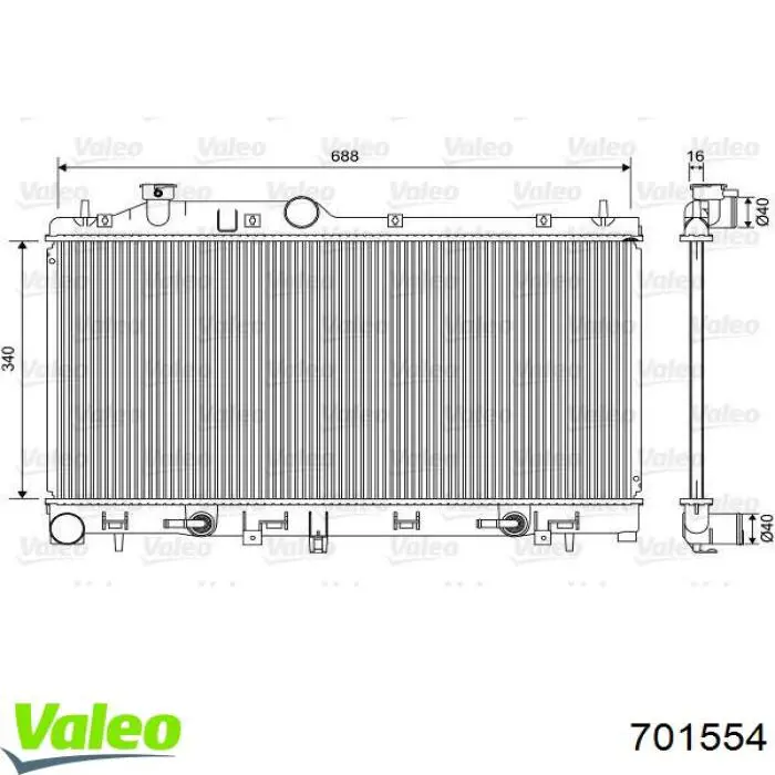 67A376KY Koyorad radiador refrigeración del motor