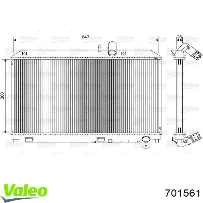 701561 VALEO radiador refrigeración del motor