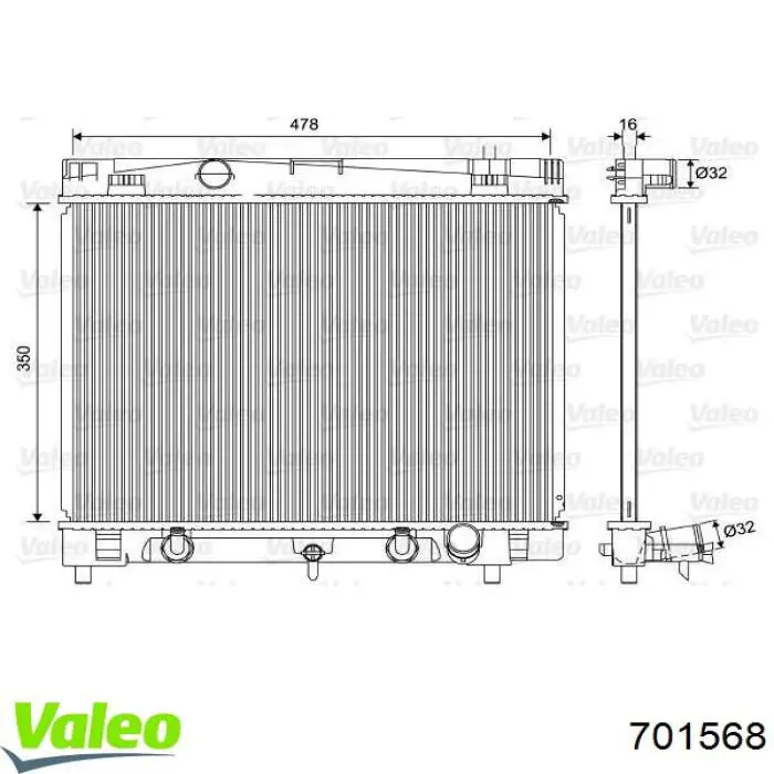 701568 VALEO radiador