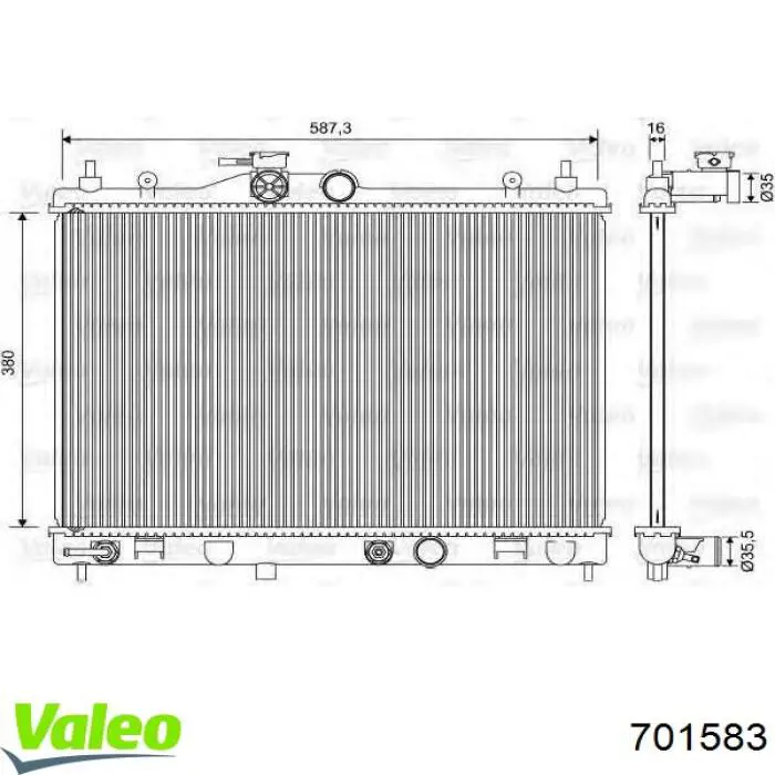 701583 VALEO radiador refrigeración del motor