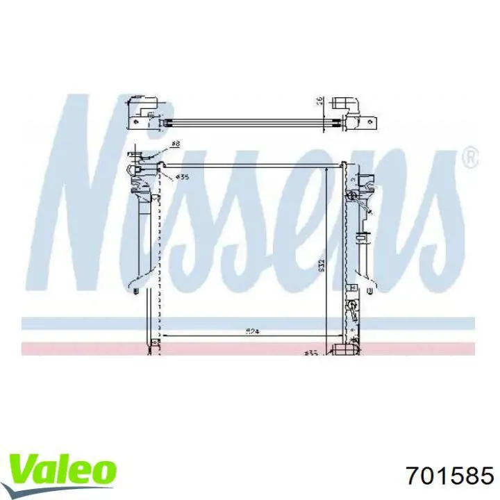 Radiador 701585 VALEO