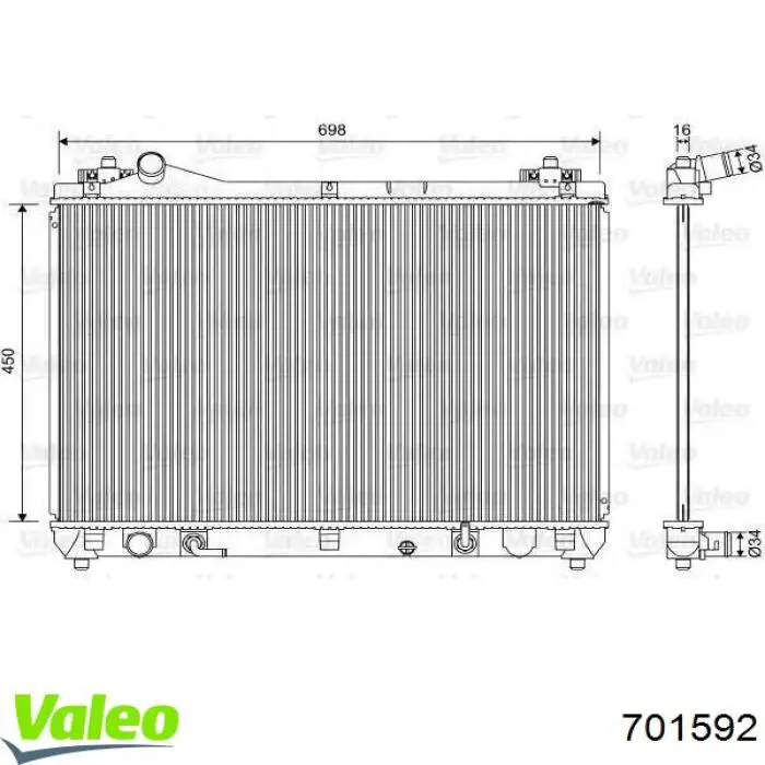 701592 VALEO radiador refrigeración del motor