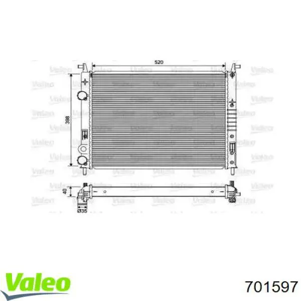 46742278 Fiat/Alfa/Lancia radiador refrigeración del motor