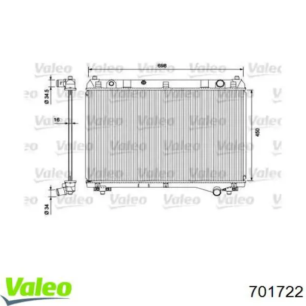 701722 VALEO radiador refrigeración del motor