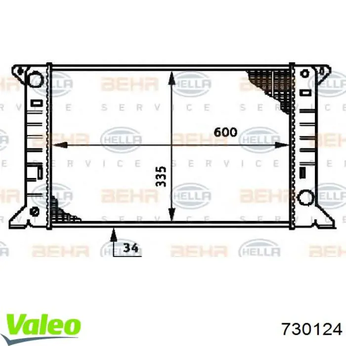 730124 VALEO radiador refrigeración del motor