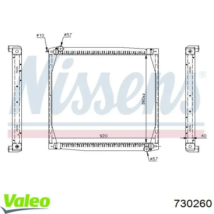 730260 VALEO radiador refrigeración del motor