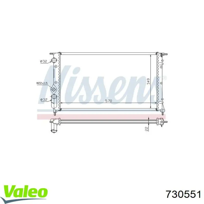 Radiador 730551 VALEO