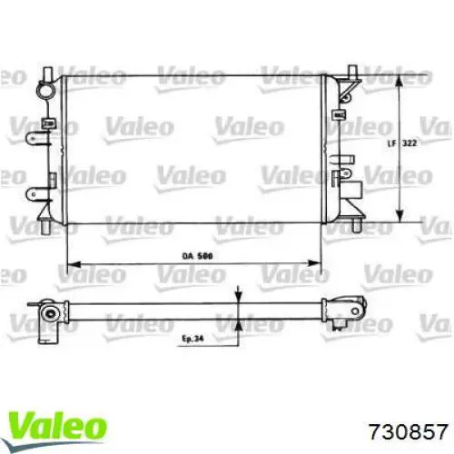 Radiador 730857 VALEO