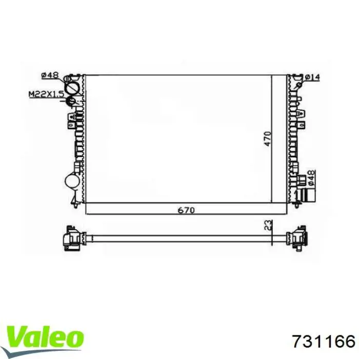 Água radiador VALEO 731166 precio, desde 82,22 EUR