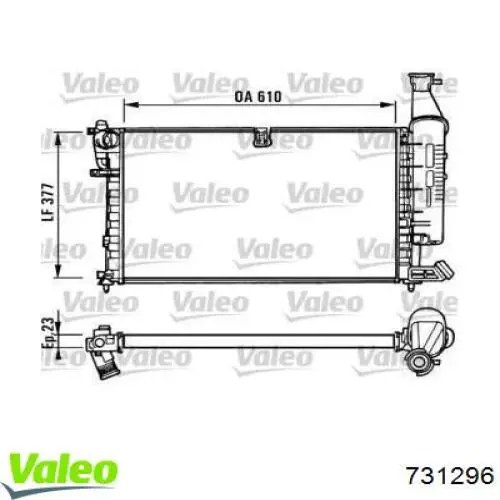Água radiador VALEO 731296 precio, desde 73,49 EUR