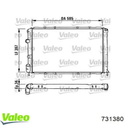 Radiador 731380 VALEO