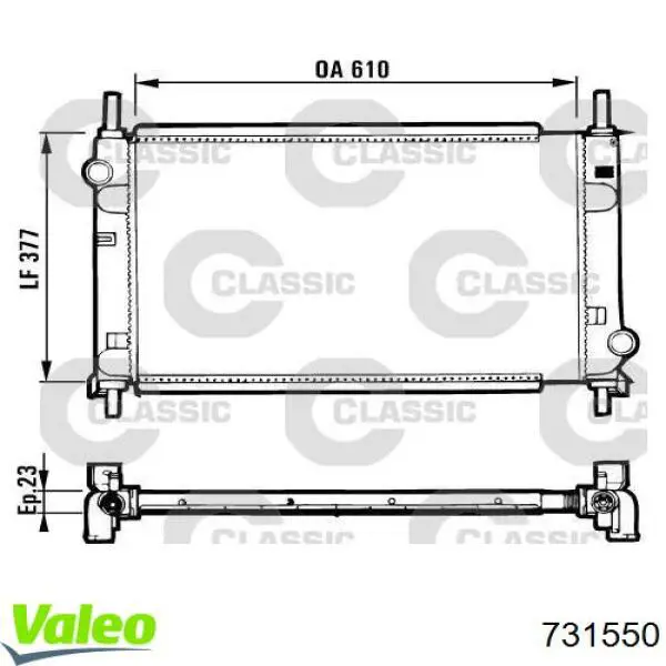 731550 VALEO radiador refrigeración del motor