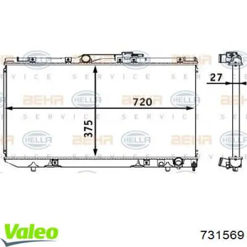 731569 VALEO radiador refrigeración del motor