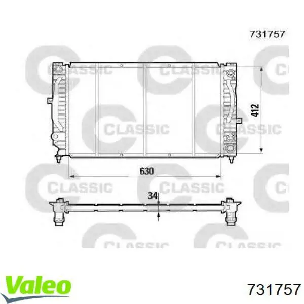 Água radiador VALEO 731757 precio, desde 88,57 EUR