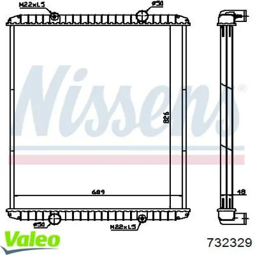 732329 VALEO radiador refrigeración del motor