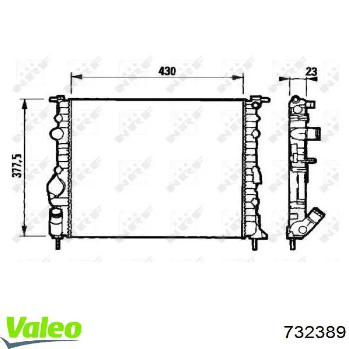 Radiador 732389 VALEO