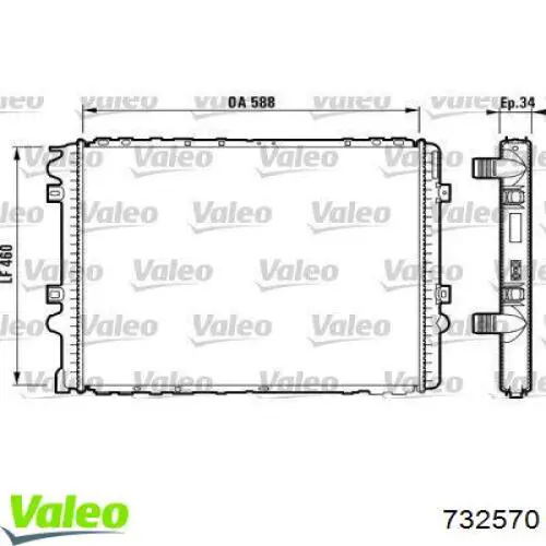 732570 VALEO radiador refrigeración del motor