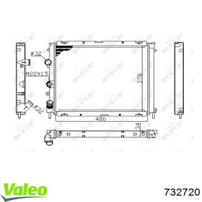 M-0230650 Jdeus radiador refrigeración del motor