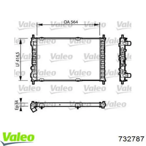 Água radiador VALEO 732787 precio, desde 363,35 EUR