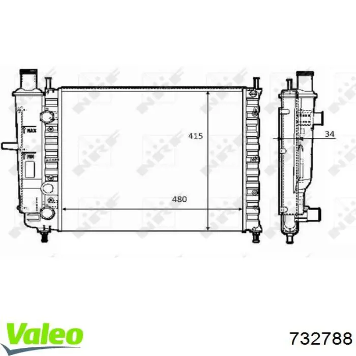 732788 VALEO radiador refrigeración del motor