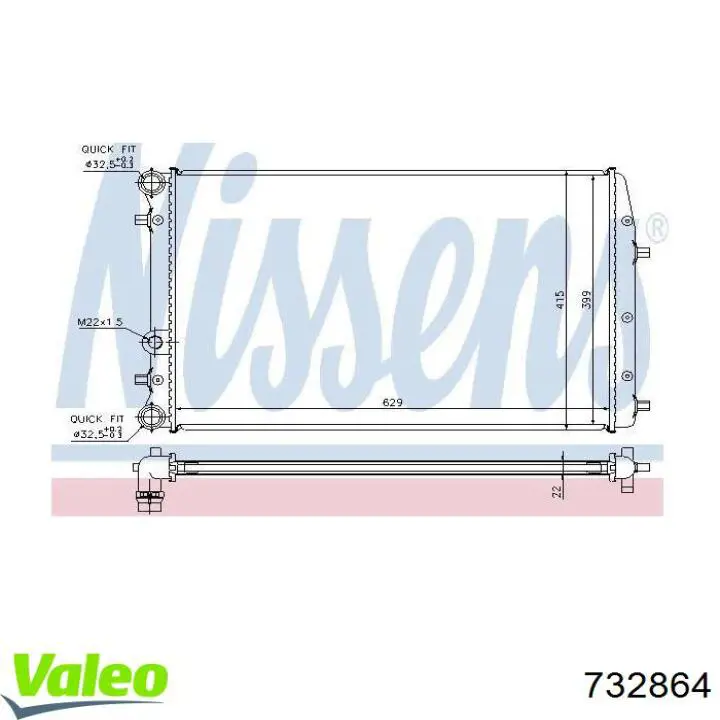Água radiador VALEO 732864 precio, desde 40,66 EUR