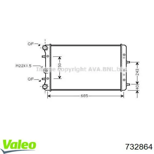 Comprar 732864 VALEO Radiador de auto