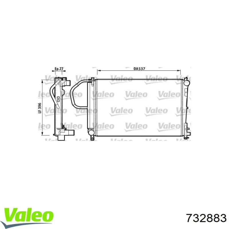 732883 VALEO radiador refrigeración del motor