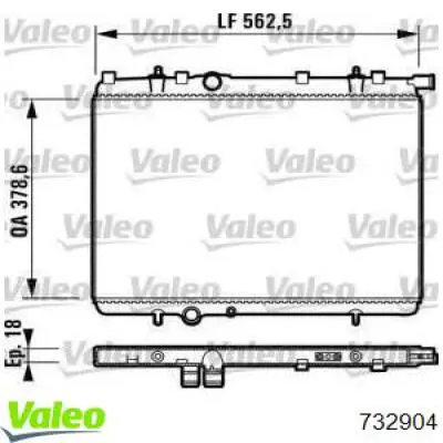 Radiador 732904 VALEO