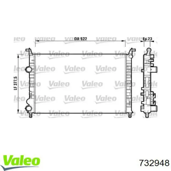 Radiador 732948 VALEO