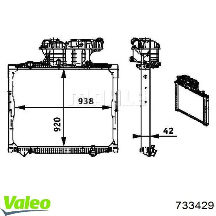 733429 VALEO radiador refrigeración del motor