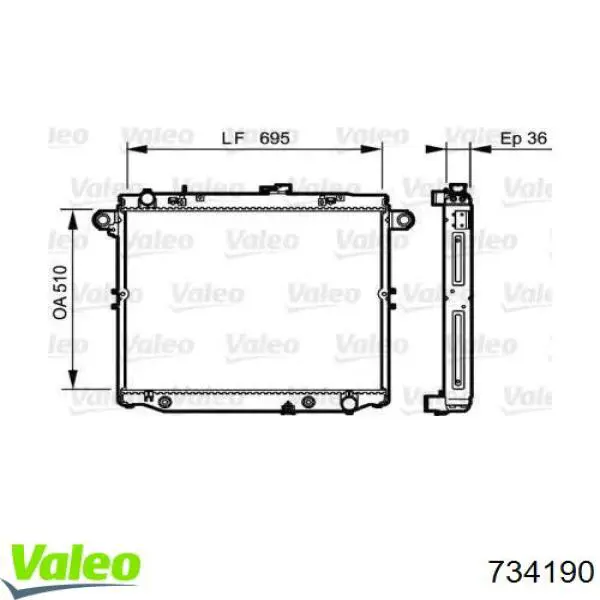 Radiador 1640017390 Toyota