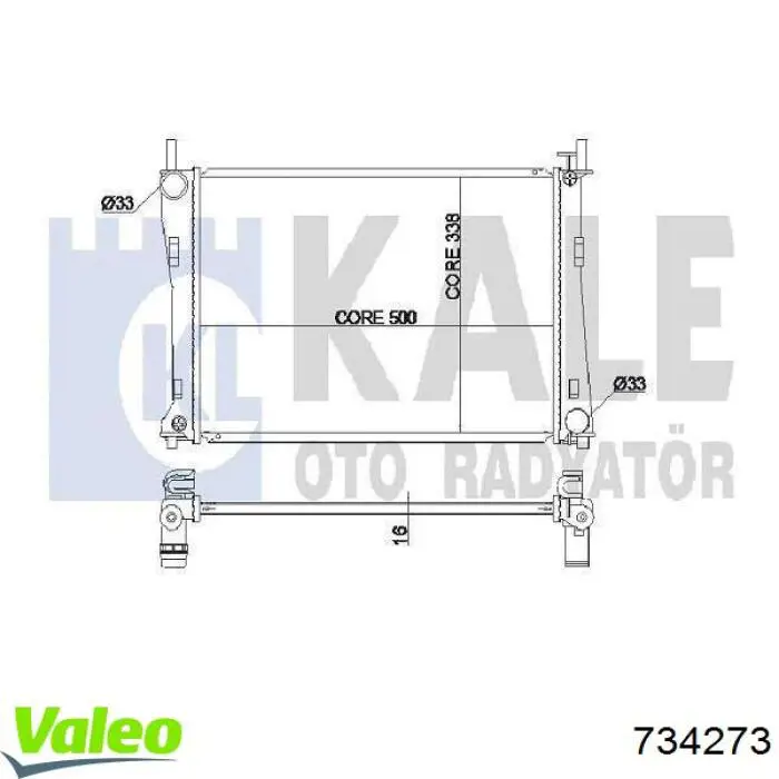 734273 VALEO radiador refrigeración del motor