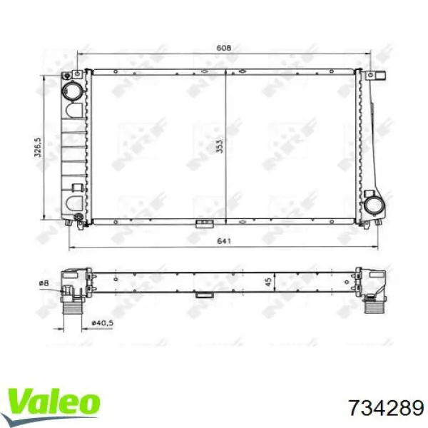 734289 VALEO radiador refrigeración del motor