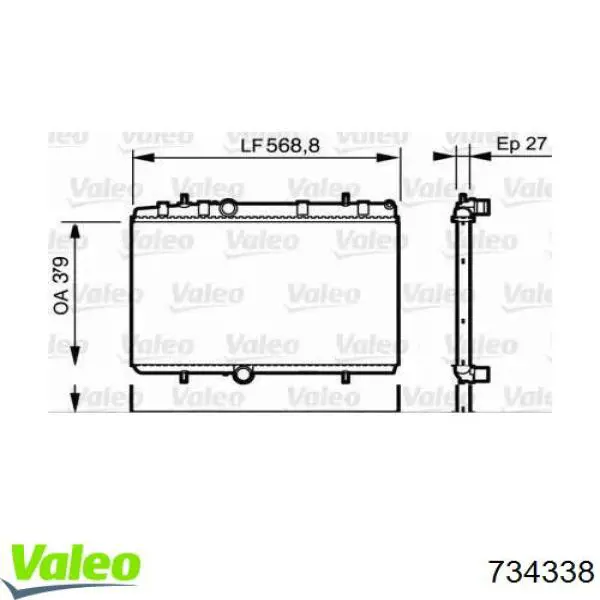 734338 VALEO radiador refrigeración del motor