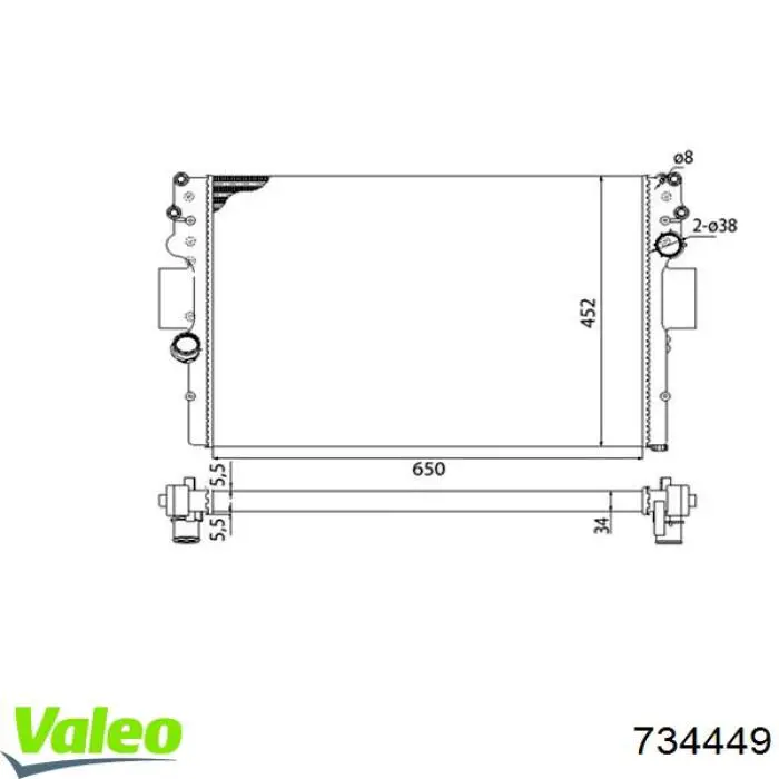 734449 VALEO radiador refrigeración del motor