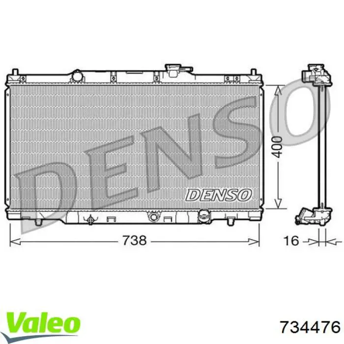 734476 VALEO radiador refrigeración del motor